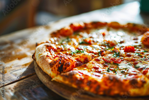 Pizza perfection, an image featuring a perfectly cooked and visually appealing pizza, showcasing the craftsmanship and quality of a well-made pizza.
