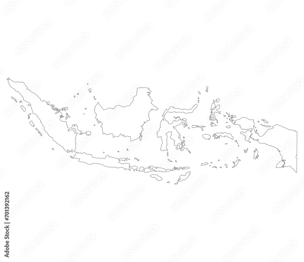 Indonesia map. Map of Indonesia in white color Indonesia map. Map of Indonesia in white color