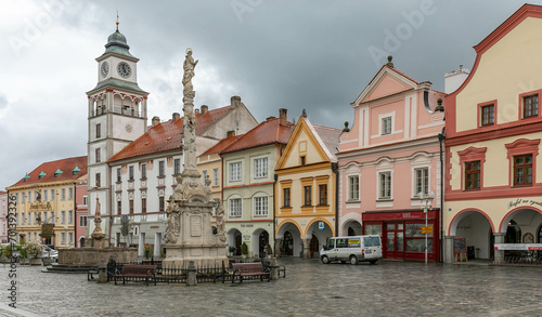 Piazza Masaryk a Trebon, Boemia meridionale, Cechia photo