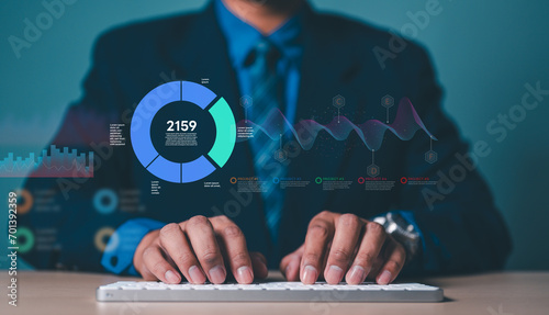 analysis, digital, network, system, ai, graph, innovation, dashboard, performance, intelligence. graphic interface shows information of business report, profit and stock market trends analysis.