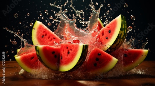 watermelon splash food photography.Generative AI