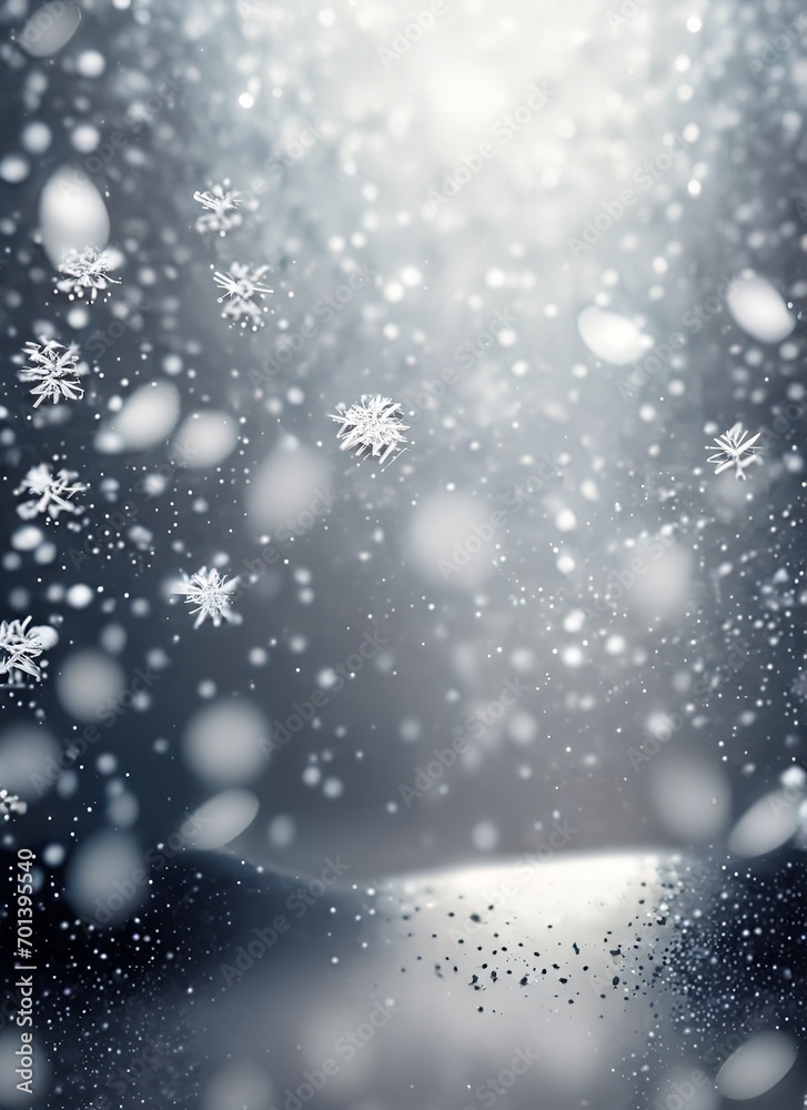 blizzard with snowflakes and snow suitable as a background