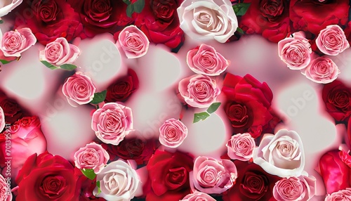 mix of red and pink roses suitable as a Valentine decoration suitable as a background