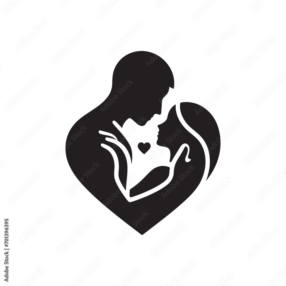 Silhouette of Valentine's Love: Romantic Couple in Endearing Embrace - Black vector valentine day Silhouette, Valentine stock vector
Silhouette of Valentine's Love: Romantic Couple in Endearing Embrace - Black vector valentine day Silhouette, Valentine stock vector