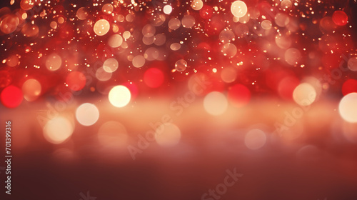 red glitter texture abstract background, Red glitter background, glowing red blur for Christmas or festive texture, bokeh lights texture, de-focused, Generative Ai