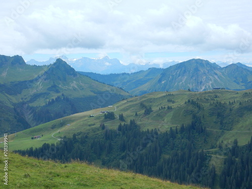 alpine landscape in damuls, voralberg, austria, 
