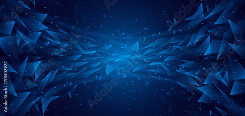 Blue glowing lines with glitter light effect on dark background. High speed internet technology concept or fast wireless data transmission. modern internet network connection technology background 
