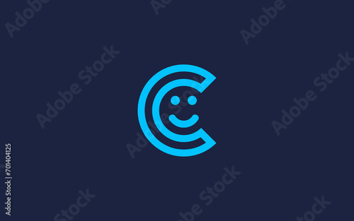letter c with smile logo icon design vector design template inspiration