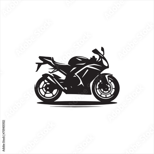 Racing Forward: Competitive Cyclist's Silhouette - Black Vector Bike Silhouette, Motorbike Stock Vector 