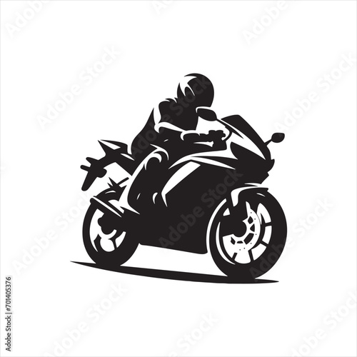 Racing Dreams  Speedy Bike Silhouette in High Gear - Black Vector Bike Silhouette  Motorbike Stock Vector 