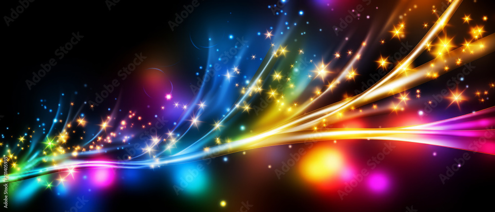 Obraz premium Abstract background with colorful glowing waves.