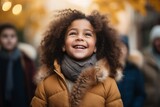 Portrait of cute african american little girl with curly hair