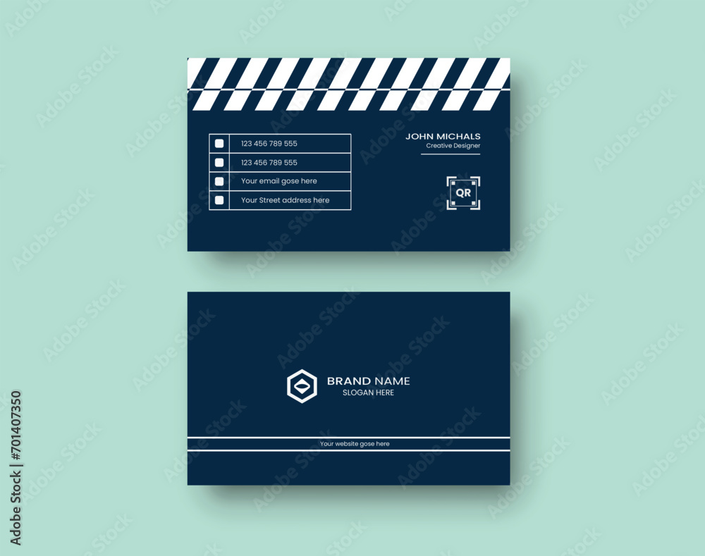 Naklejka premium business card template simple clean vector design. Creative and modern business card. Luxury and elegant business card professional presentation layout for marketing.