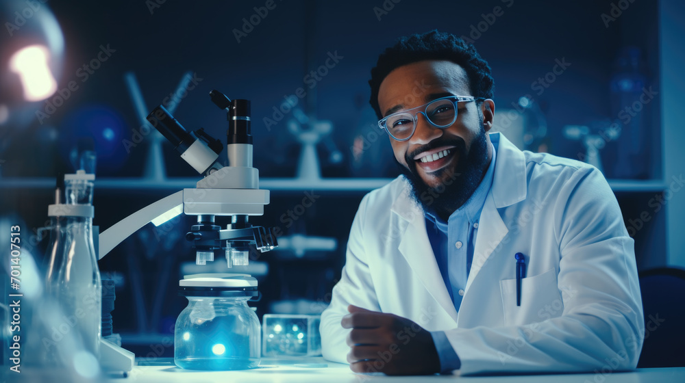 Scientist using a microscope in a laboratory setting Scientist using a microscope in a laboratory setting