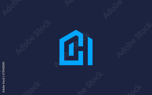 letter ci with house logo icon design vector design template inspiration