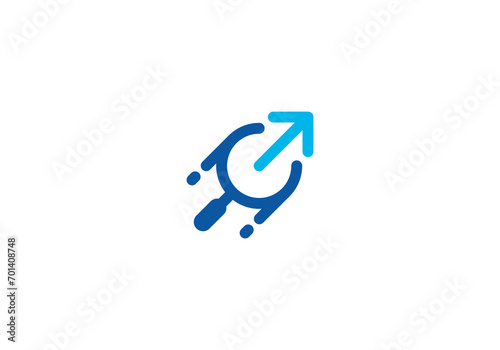 find arrow logo design. creative search work symbol icon template