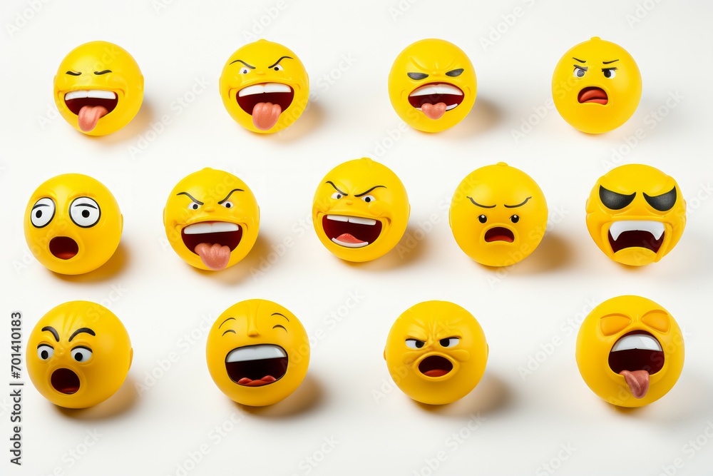 Fototapeta premium These are Emojis. Cute faces sad,happy faces. 