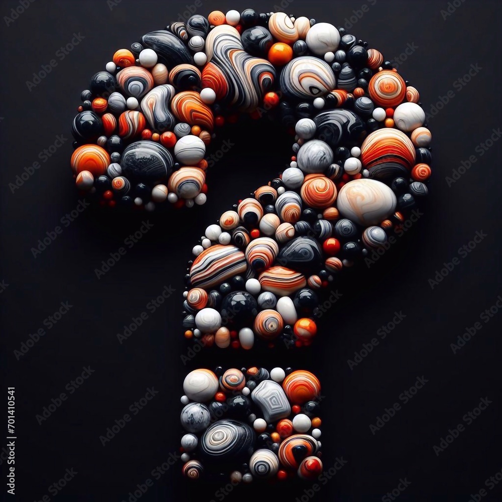 question mark shape made of marble pebbles. AI generated illustration question mark shape made of marble pebbles. AI generated illustration