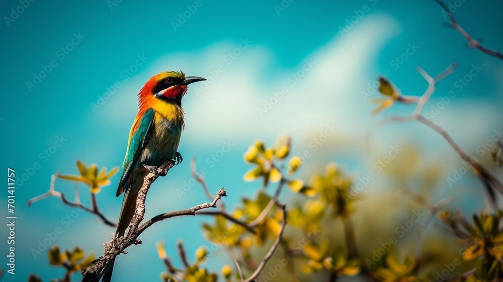Vibrant Tropical Bird Perched on a Branch Vibrant Tropical Bird Perched on a Branch