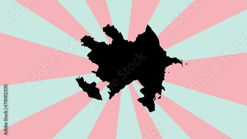 Animation of the Azerbaijan country map icon with a rotating background photo