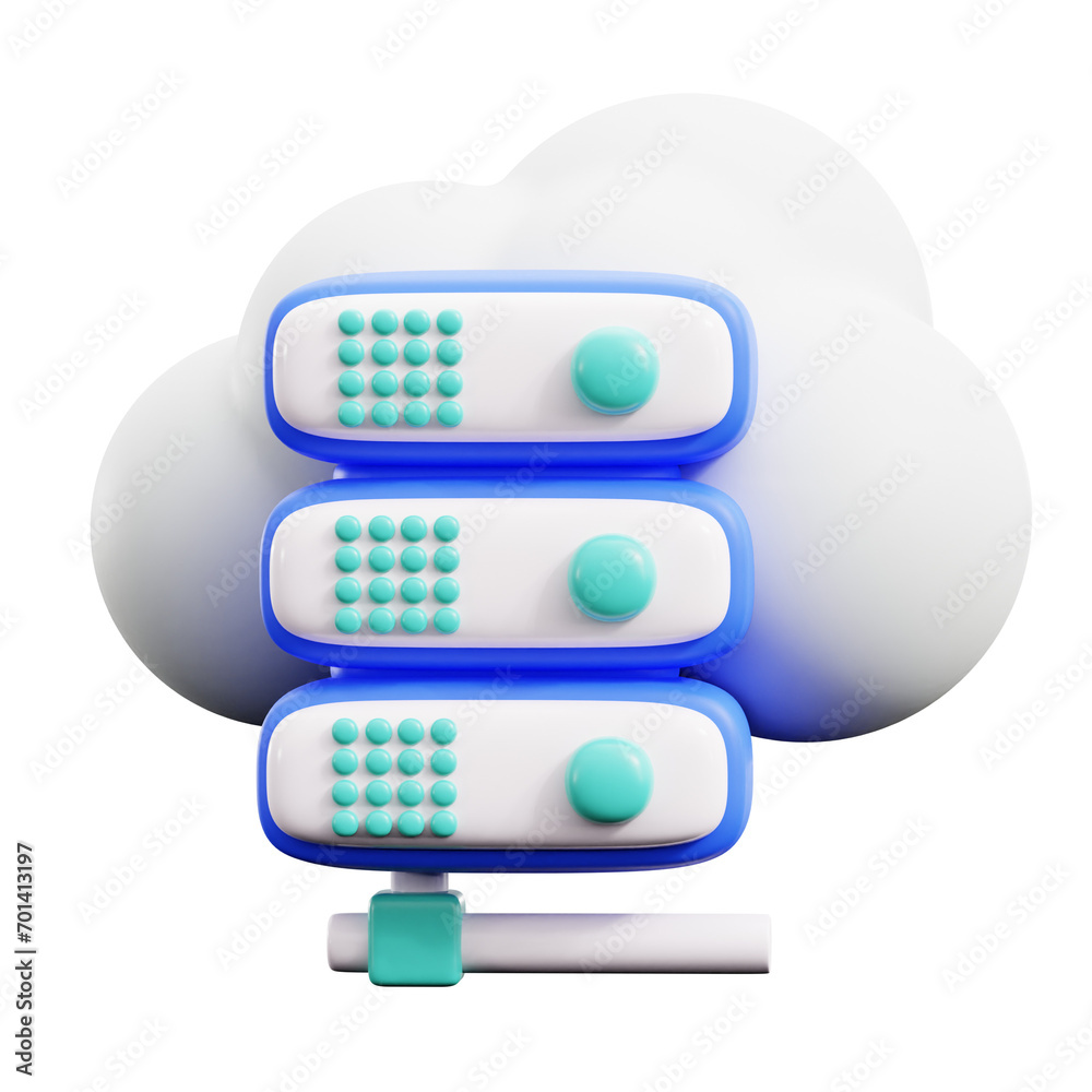 Cloud Hosting Server 3d Icon