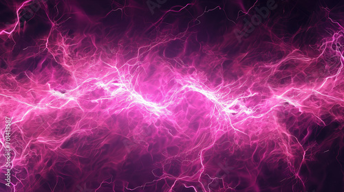 Rosy Illumination: Abstract Pink Lightning Euphoria. Generative AI
