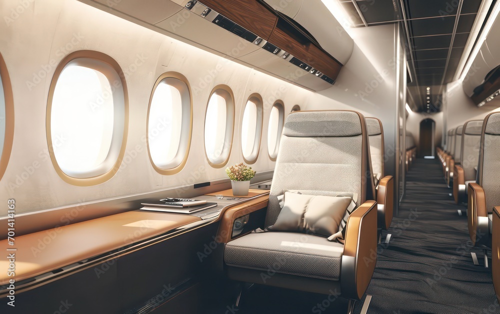 Blank Mockup Signboard in first class business luxury seats for vacations or corporate airplane travel. Blank Mockup Signboard in first class business luxury seats for vacations or corporate airplane travel.