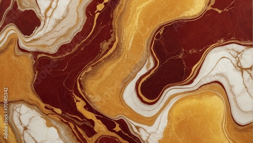 Rich marble texture with swirling red and yellow tones, accented by delicate white and golden veins, evoking a sense of luxury and grandeur.