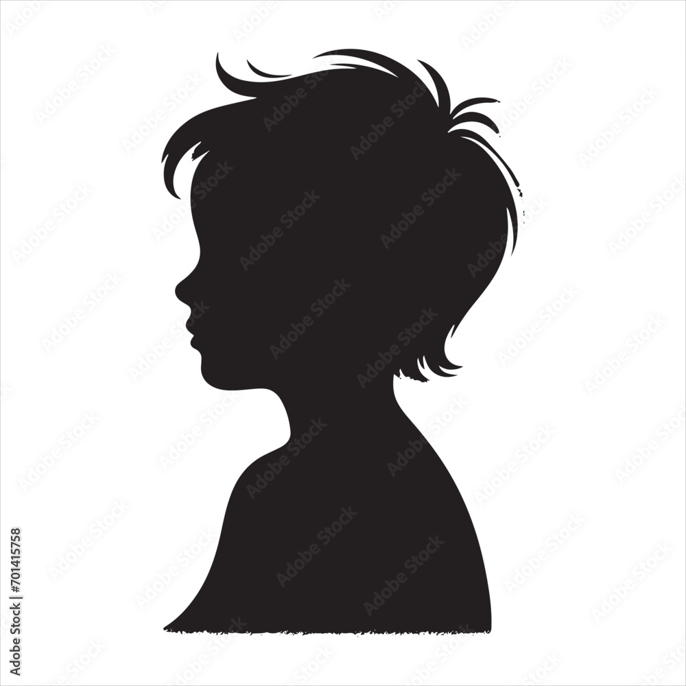 Radiant Innocence: Glowing Child Silhouette - Child Black Vector Stock
