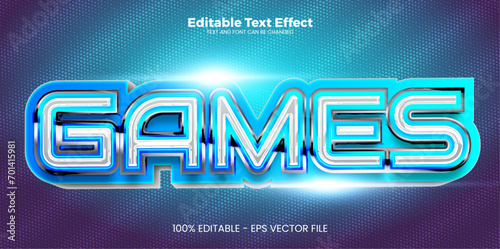 Games editable text effect in modern trend style