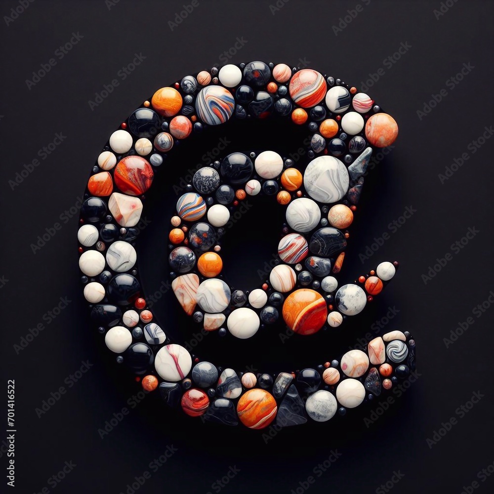 E-mail shape made of marble pebbles. AI generated illustration E-mail shape made of marble pebbles. AI generated illustration