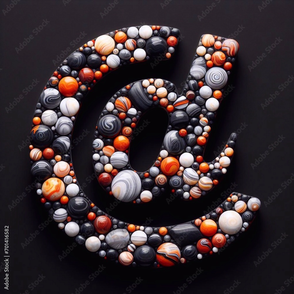 E-mail shape made of marble pebbles. AI generated illustration E-mail shape made of marble pebbles. AI generated illustration