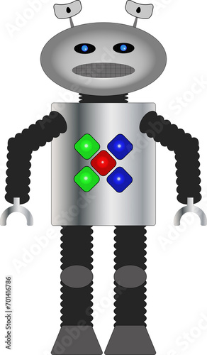 A cartoon style image of a robot