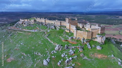 Aerial view from a drone of the Caliphate Fortress of Gormaz, the largest Muslim fortress in Europe. Town and municipality of Gormaz. Province of Soria. Castile and Leon. Spain. Spain. Europe photo