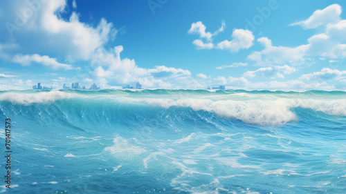 Serene Ocean Waves Background