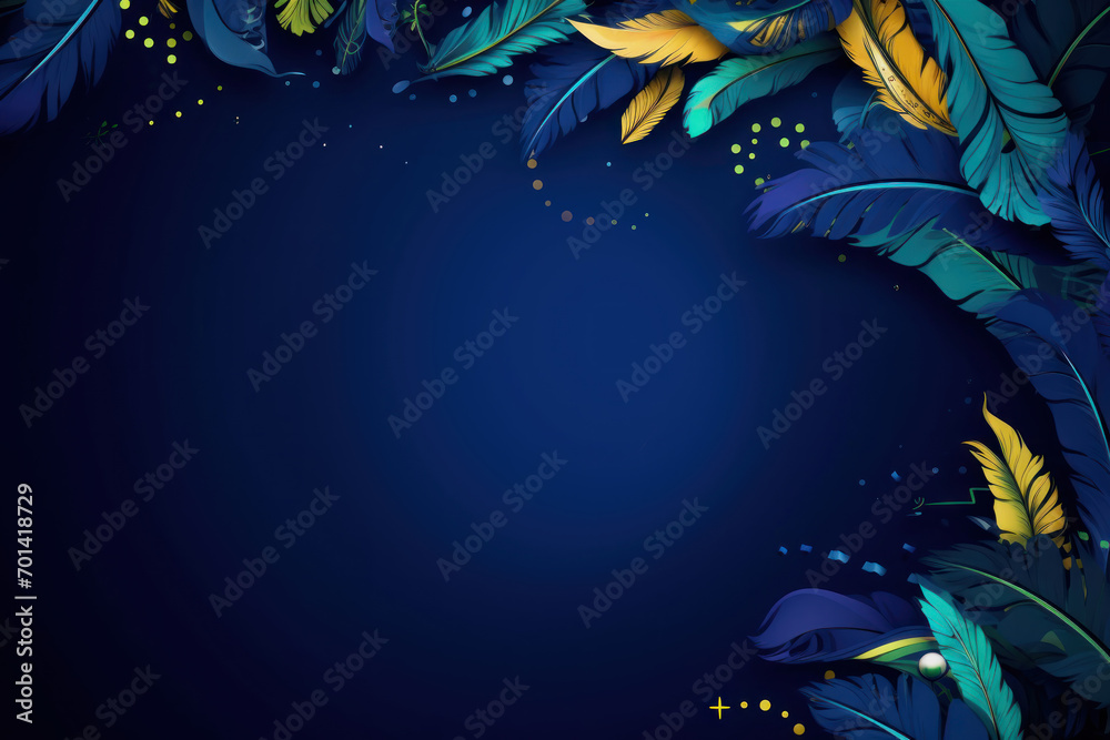 background with vibrant Brazilian carnival banner template with copy space. Multicolored carnival mask banner with space for text. Carnival party banner, invitation card. Brazilian carnival banner.  - obrazy, fototapety, plakaty 