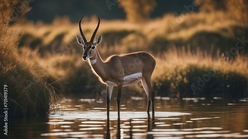 deer in the water photo