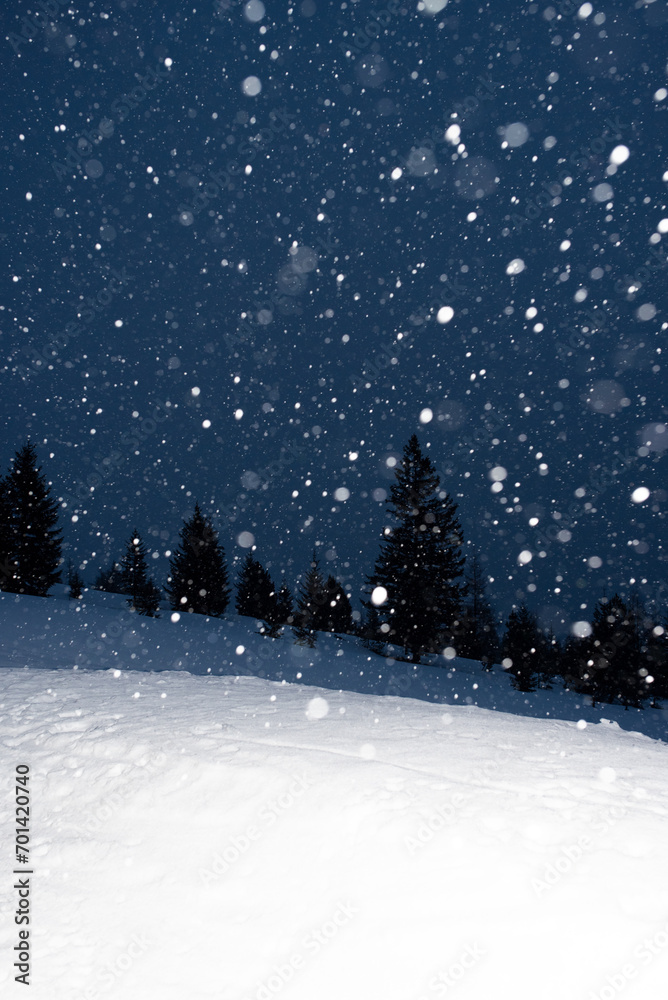 Landschaft | Winter | Schnee | Nacht