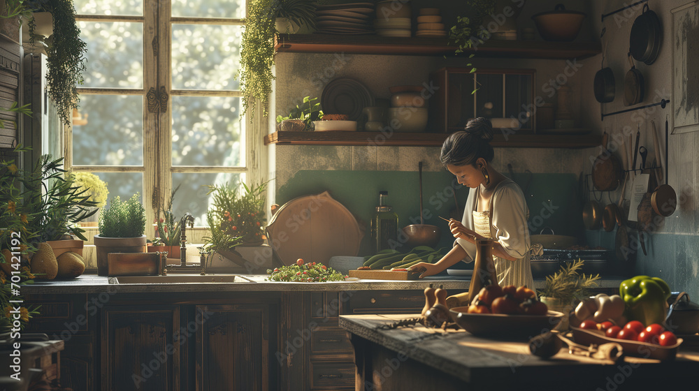 person in the kitchen