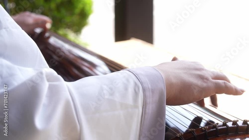 playing the guzheng photo