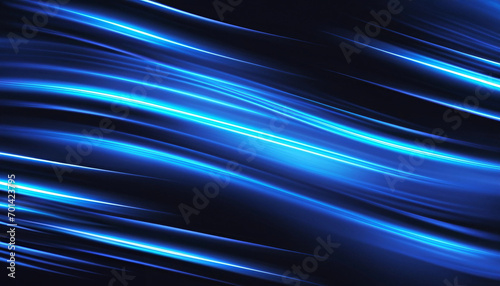 Technology blue background concept. Speed ​​motion pattern and motion blur on dark blue background.