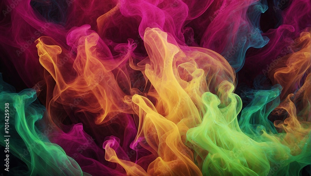Abstract visual featuring waves of fuchsia and neon green flames, creating an electrifying and vivid texture with depth. Abstract visual featuring waves of fuchsia and neon green flames, creating an electrifying and vivid texture with depth.