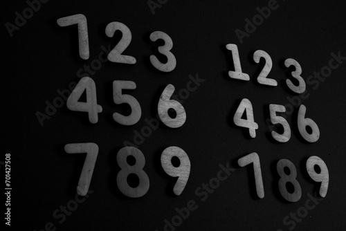 Background of numbers. from zero to nine. Numbers texture. Finance data concept. Matematic. Seamless pattern with numbers. financial crisis concept. Business success. photo