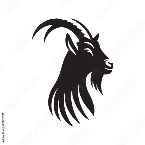 Celestial Companion: Goat Silhouette by Your Cosmic Side - Goat Black Vector Stock
