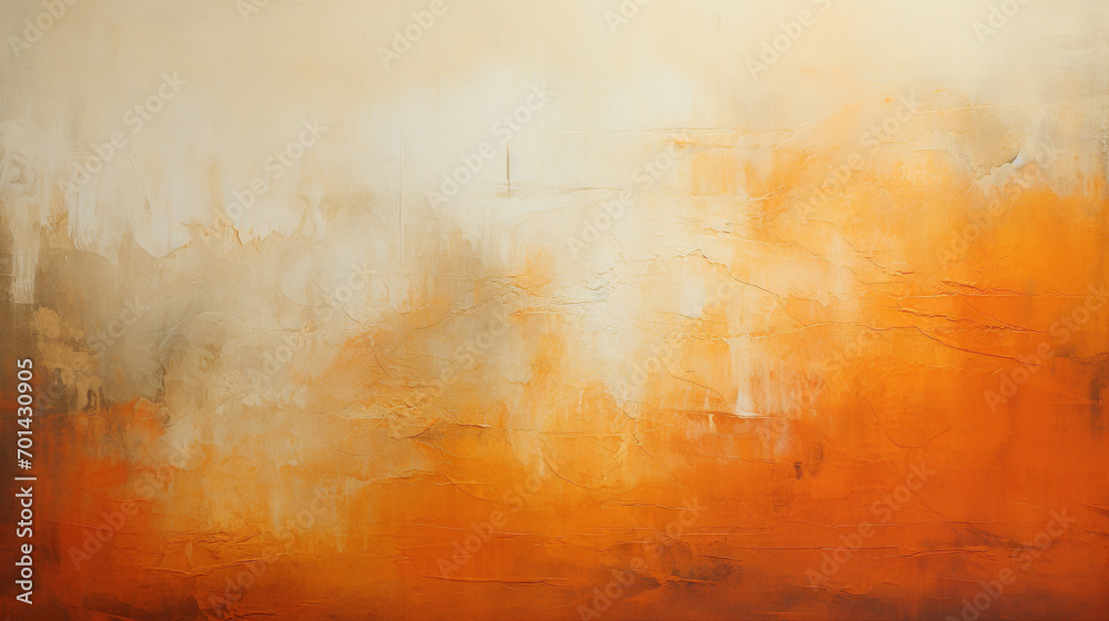 A gradient from amber to rust on a solid burnt sienna canvas.