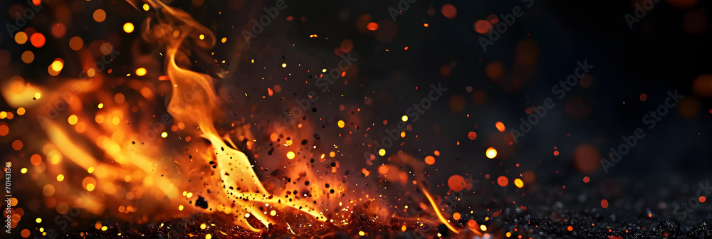 Halloween Witch . Fire embers particles over black background. Fire sparks background. Abstract dark glitter fire particles lights. Halloween Witch . Fire embers particles over black background. Fire sparks background. Abstract dark glitter fire particles lights.