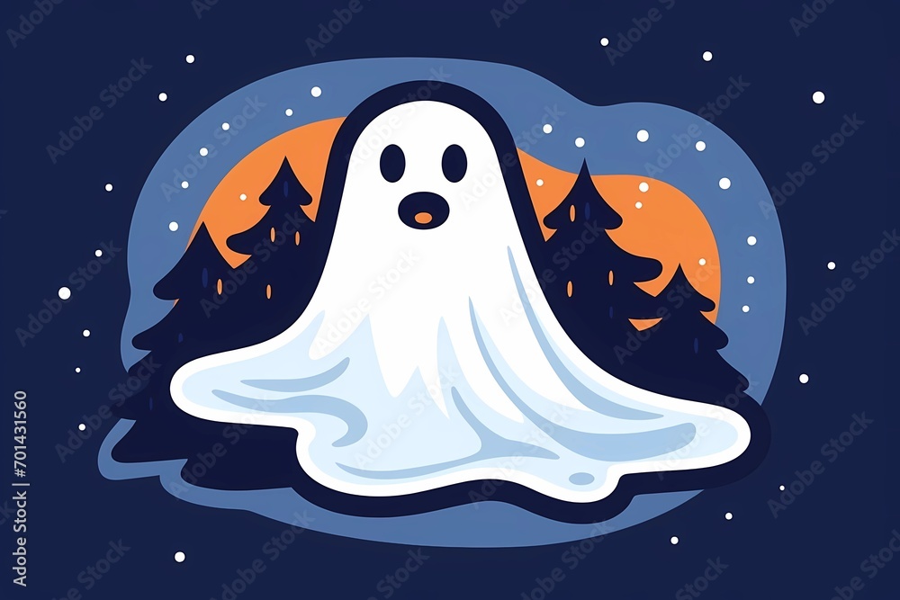 ghosts in a winter landscape, a gloomy picture, a scary story ghosts in a winter landscape, a gloomy picture, a scary story