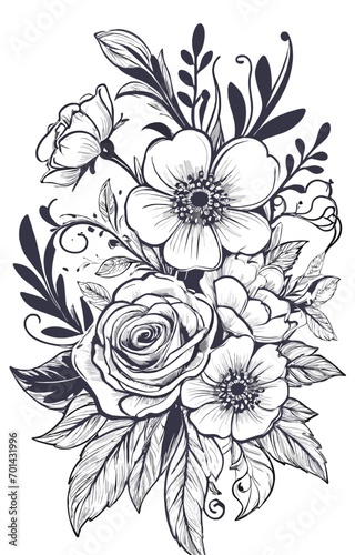 hand drawn flowers
