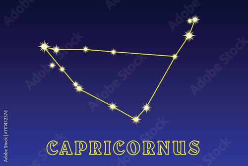 Constellation Capricornus. Capricorn constellation. Zodiac constellation of the southern hemisphere of the sky. The constellation is located between Aquarius and Sagittarius