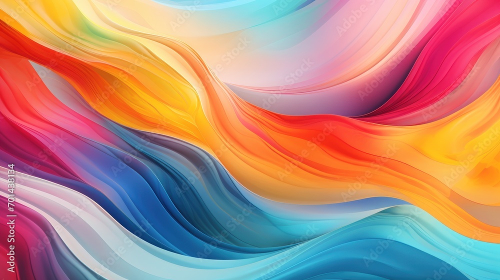 Abstract geometric multicolored dynamic waves lines motion design background. Generate AI